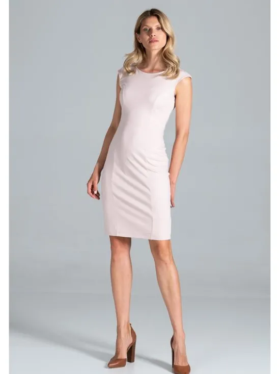 FIGL Sukienka M834 Różowy Slim Fit