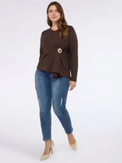 Fiorella Rubino Bluzka G099L008776N022 Brązowy Regular Fit