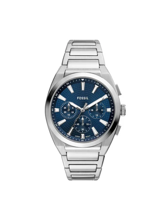 Fossil Zegarek Everett Chronograph FS6104 Srebrny