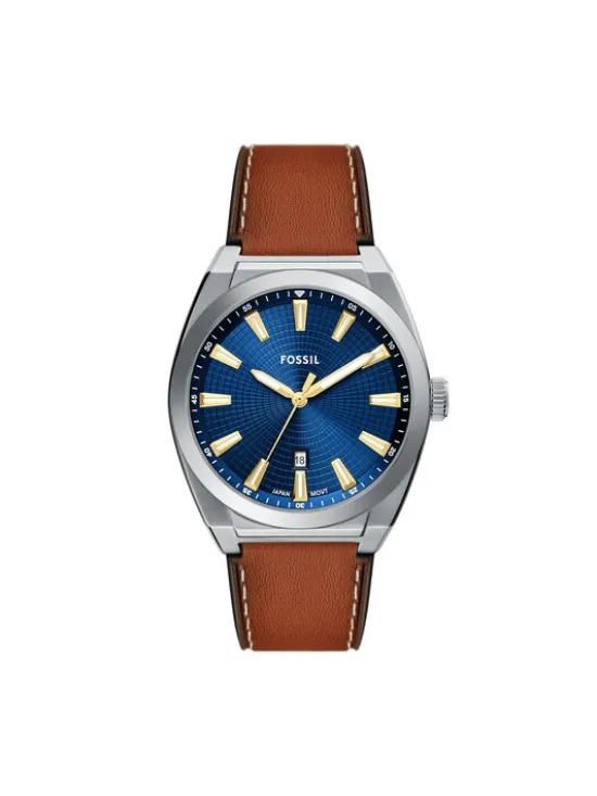 Fossil Zegarek Everett FS6115 Brązowy