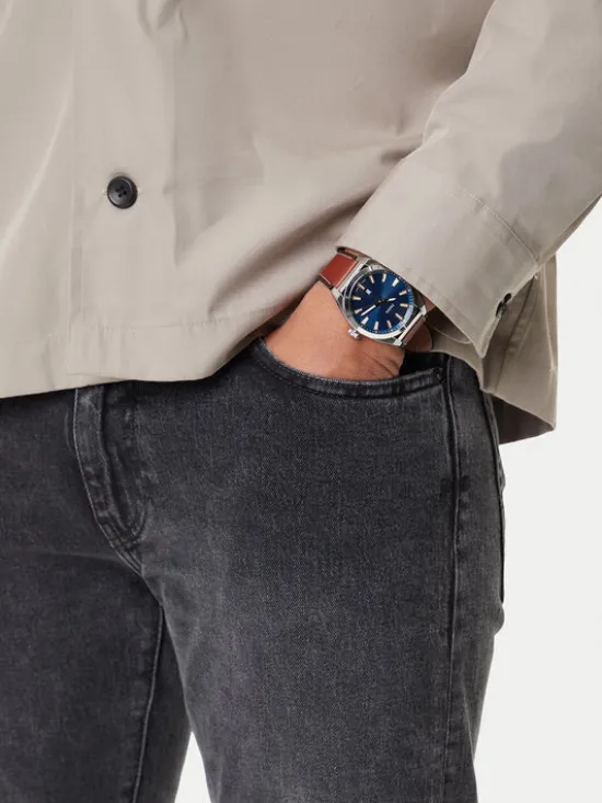Fossil Zegarek Everett FS6115 Brązowy