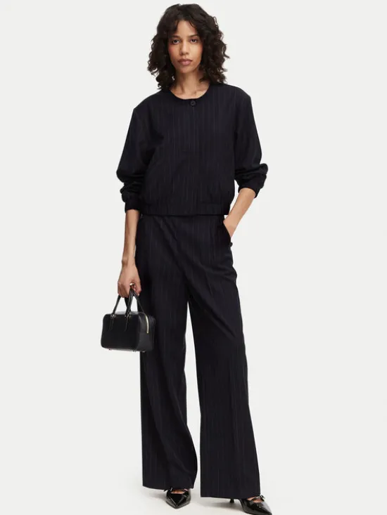 French Connection Marynarka Alia 759A5 Granatowy Boxy Fit