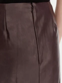 French Connection Spódnica z imitacji skóry 73ZAP 60 Bordowy Regular Fit