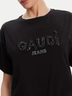 Gaudi T-Shirt 511BD64030 Czarny Regular Fit