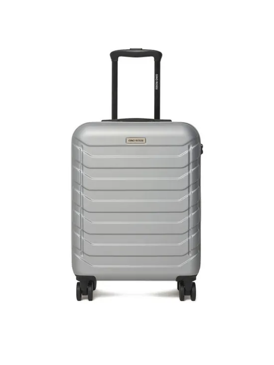 GINO ROSSI Walizka kabinowa GIN-S-003-05-SILVER Srebrny