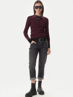 G-STAR Jeansy Kate D15264-C293 Szary Boyfriend Fit