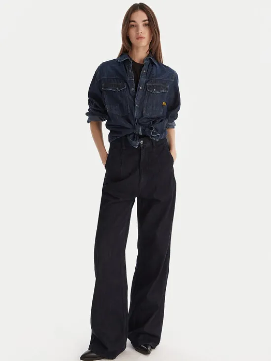 G-STAR Jeansy Roos D27705-D536 Granatowy Wide Leg