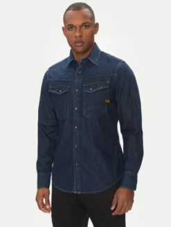 G-STAR Koszula jeansowa Dakota D23616-D252 Granatowy Slim Fit