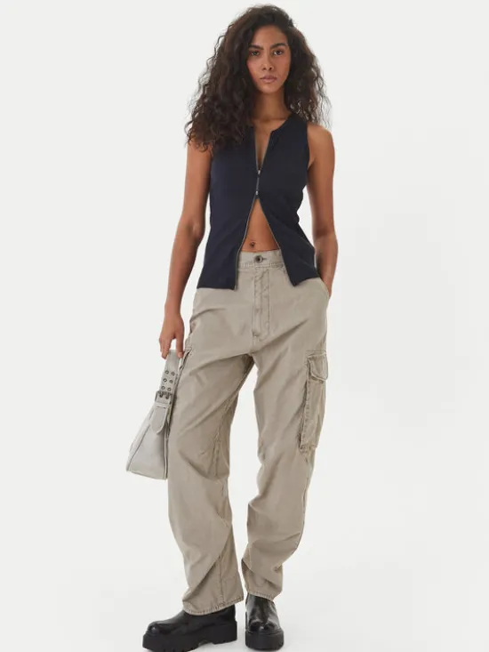 G-STAR Spodnie materiałowe D28756-D388 Beżowy Boyfriend Fit