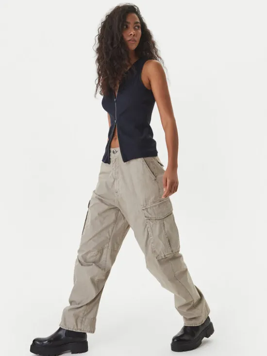 G-STAR Spodnie materiałowe D28756-D388 Beżowy Boyfriend Fit