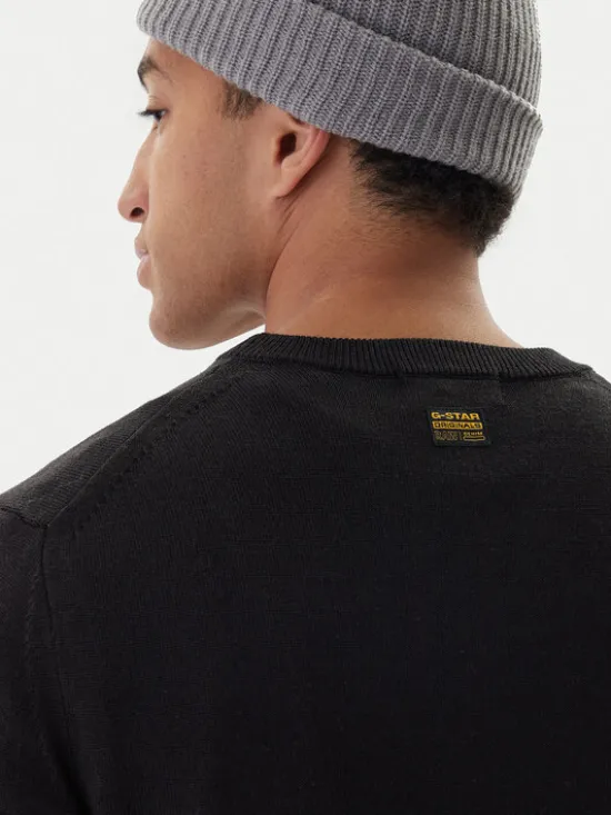 G-STAR Sweter Premium Core D27686-B692 Czarny Regular Fit
