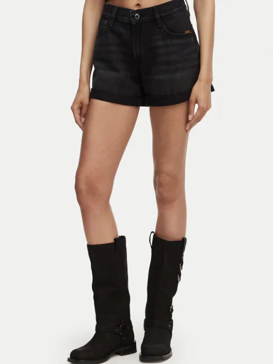 G-STAR Szorty jeansowe Judee D23211-D933 Czarny Boyfriend Fit
