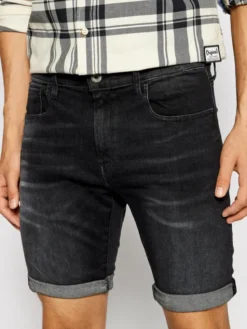 G-STAR Szorty jeansowe 3301 Slim ½ D10481-A634-9887 Czarny Slim Fit