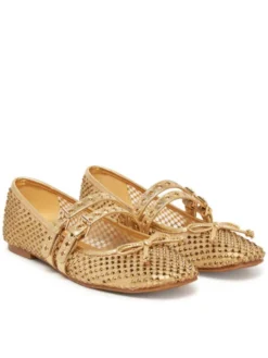 Guess Baleriny FLJKNN FAB02 Złoty