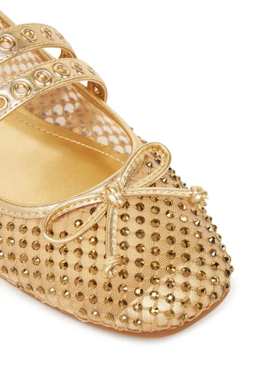 Guess Baleriny FLJKNN FAB02 Złoty