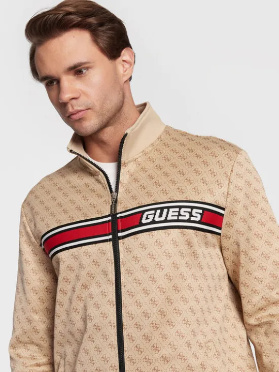 Guess Bluza Korbin Z2BQ06 FL04Q Beżowy Regular Fit