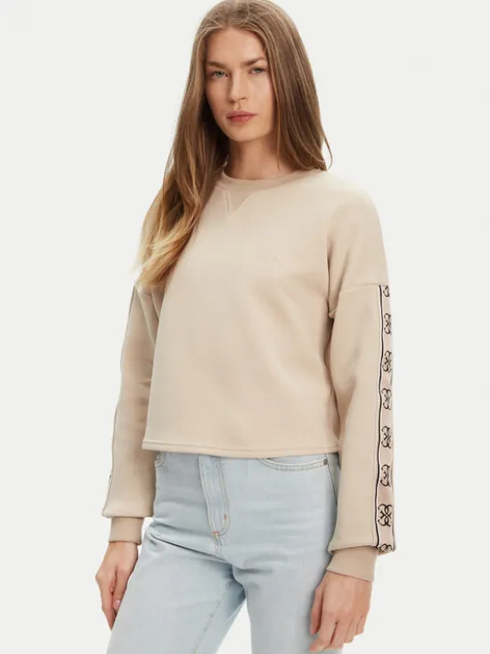 Guess Bluza V3BQ16 KB3P2 Beżowy Regular Fit