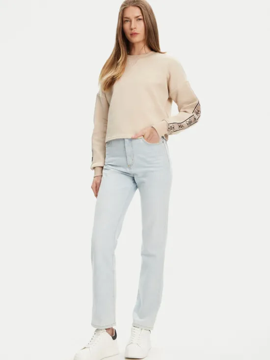 Guess Bluza V3BQ16 KB3P2 Beżowy Regular Fit