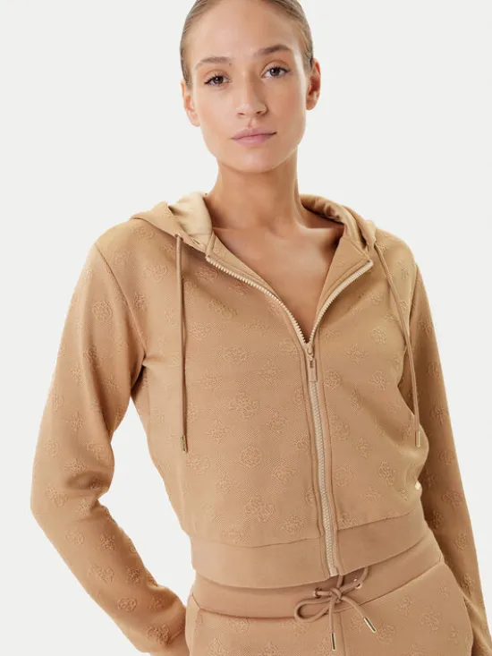 Guess Bluza V5YQ06 KBSL2 Brązowy Regular Fit