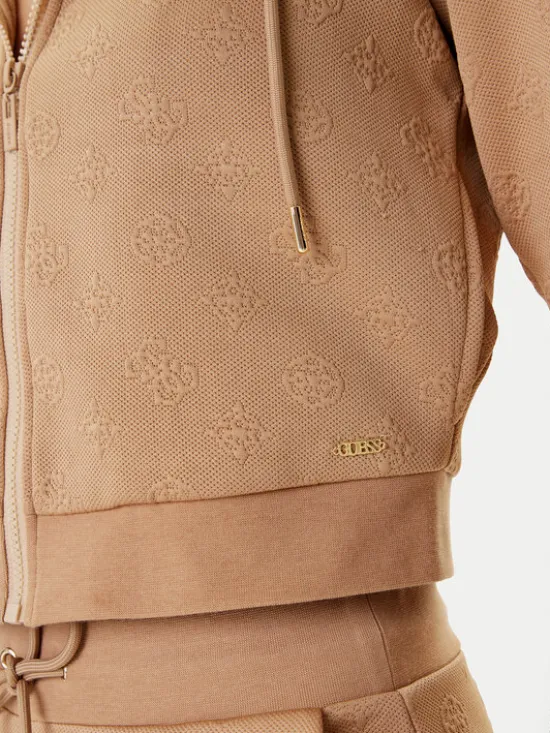 Guess Bluza V5YQ06 KBSL2 Brązowy Regular Fit