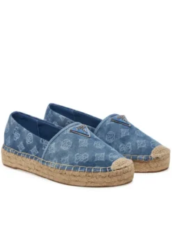 Guess Espadryle FLJDNN DEN14 Niebieski