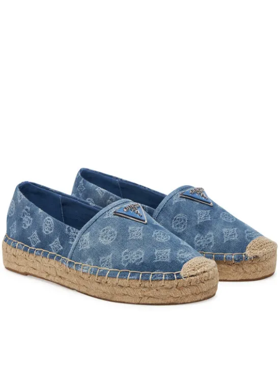 Guess Espadryle FLJDNN DEN14 Niebieski