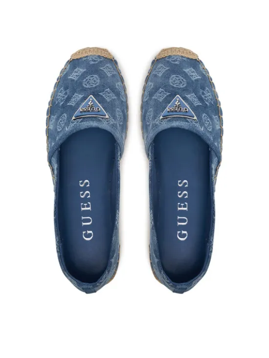 Guess Espadryle FLJDNN DEN14 Niebieski