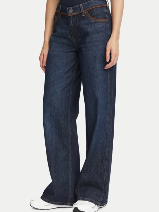 Guess Jeans Jeansy W6BA0Y D1793 Granatowy Wide Leg