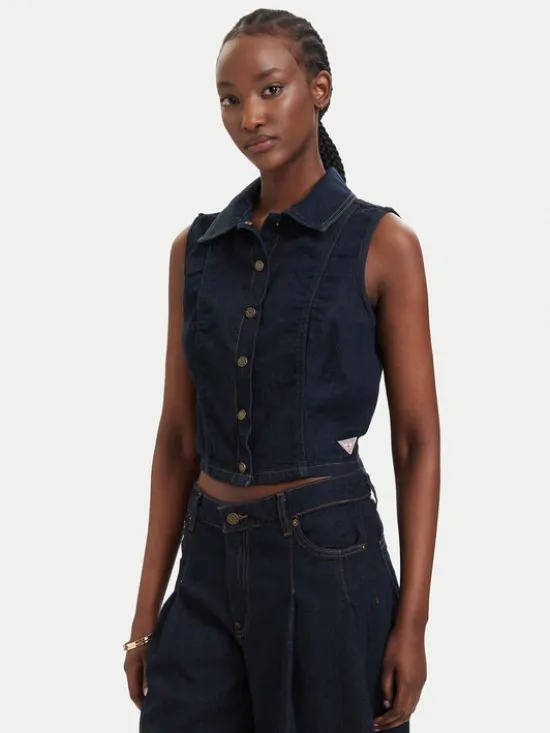 Guess Jeans Kamizelka W6GHZ9 D7971 Granatowy Regular Fit