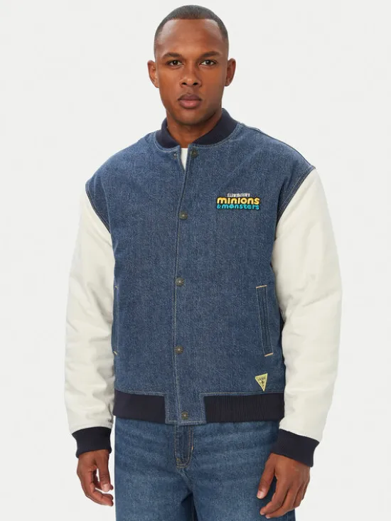 Guess Jeans Kurtka bomber 183630 Niebieski Classic Fit