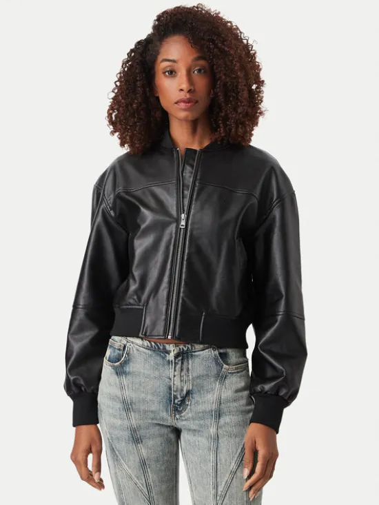 Guess Jeans Kurtka bomber W6YL01 W2525 Czarny Regular Fit