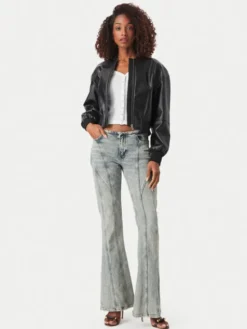Guess Jeans Kurtka bomber W6YL01 W2525 Czarny Regular Fit
