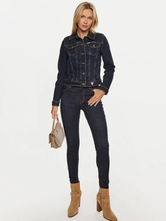 Guess Jeans Kurtka jeansowa W4YN55 D5CB1 Granatowy Regular Fit