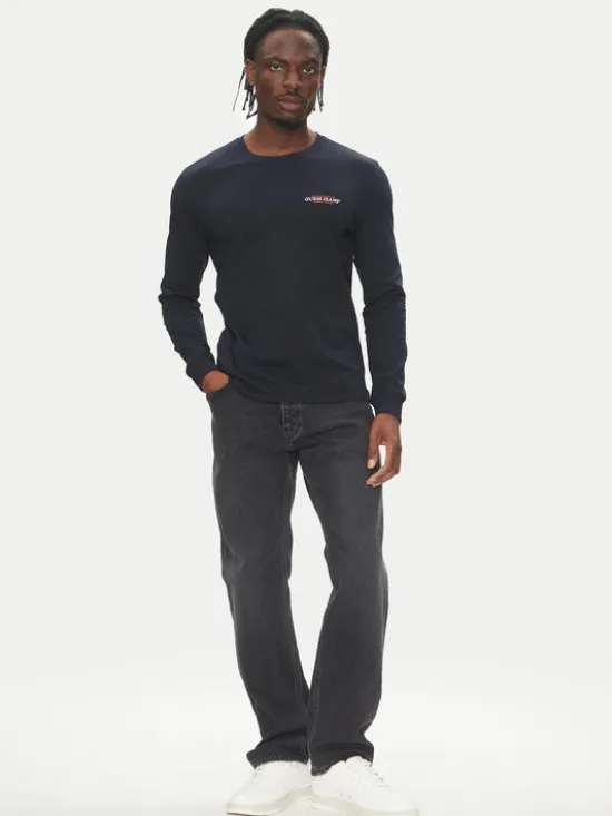 Guess Jeans Longsleeve M4YI54 K8HM0 Granatowy Regular Fit