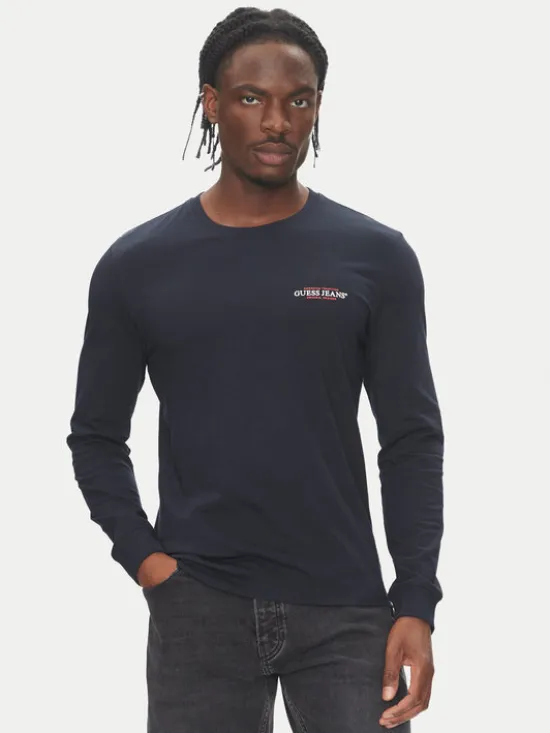 Guess Jeans Longsleeve M4YI54 K8HM0 Granatowy Regular Fit