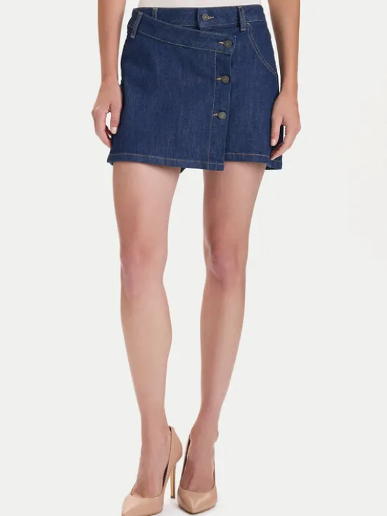 Guess Jeans Spódnica jeansowa W5BD96 D002A Granatowy Regular Fit
