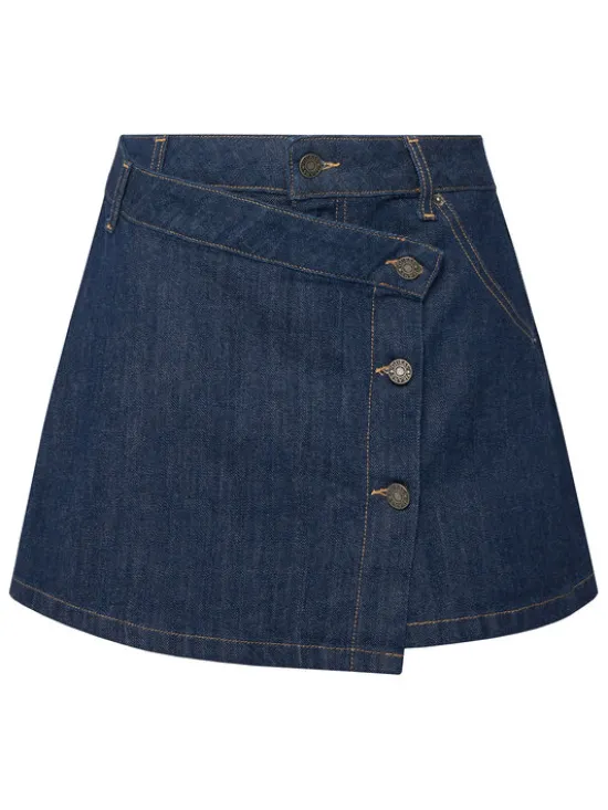 Guess Jeans Spódnica jeansowa W5BD96 D002A Granatowy Regular Fit