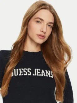 Guess Jeans Sweter W4BR10 Z3HM1 Niebieski Regular Fit