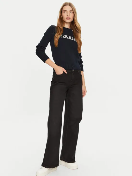 Guess Jeans Sweter W4BR10 Z3HM1 Niebieski Regular Fit