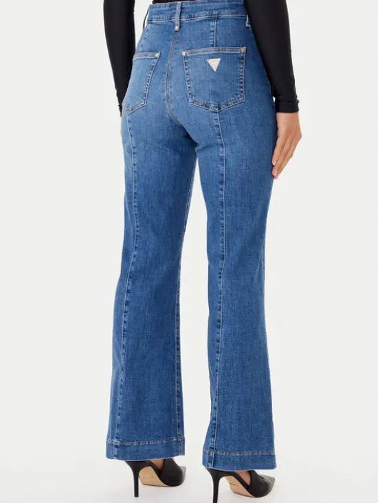 Guess Jeansy W5GA0P D5Q01 Niebieski Wide Leg