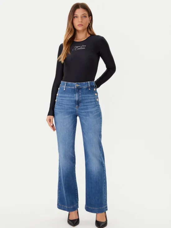 Guess Jeansy W5GA0P D5Q01 Niebieski Wide Leg