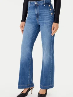 Guess Jeansy W5GA0P D5Q01 Niebieski Wide Leg