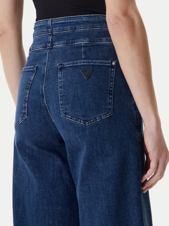 Guess Jeansy W6RA3R D0910 Granatowy Wide Leg