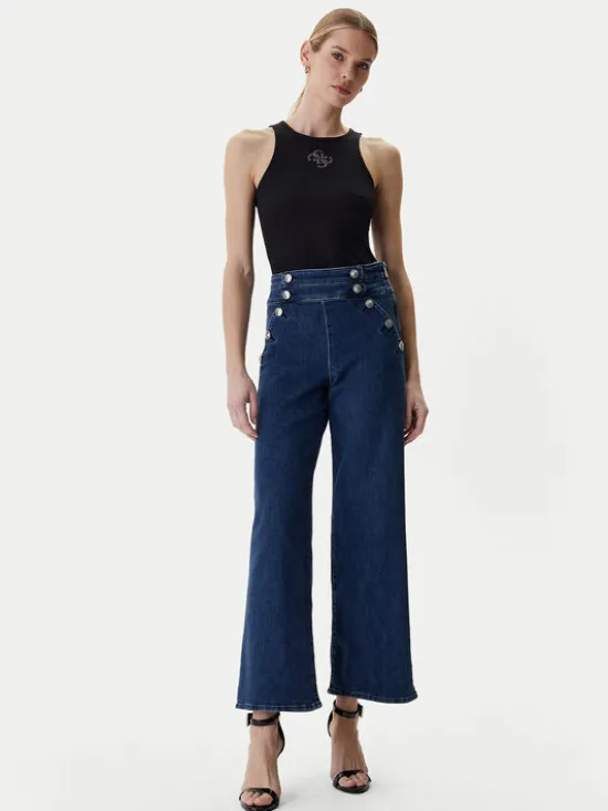 Guess Jeansy W6RA3R D0910 Granatowy Wide Leg