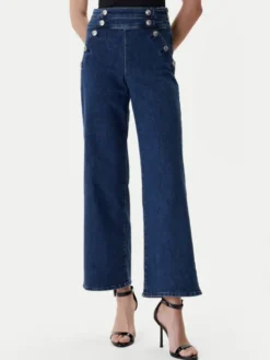 Guess Jeansy W6RA3R D0910 Granatowy Wide Leg
