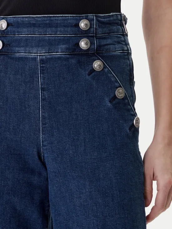 Guess Jeansy W6RA3R D0910 Granatowy Wide Leg