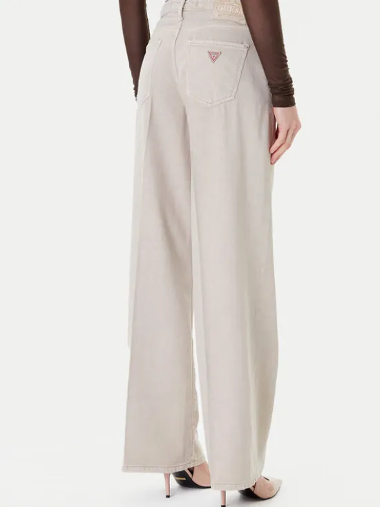 Guess Jeansy W5RA96 WFD53 Beżowy Palazzo Fit
