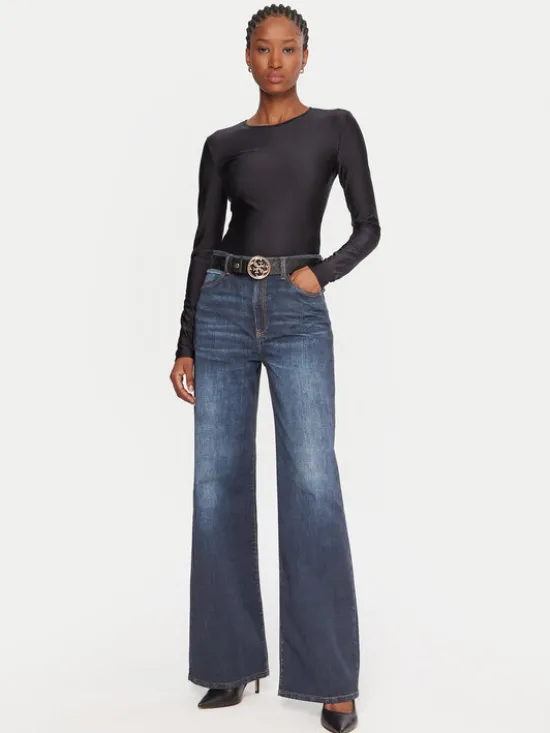 Guess Jeansy W5YA1A D0213 Granatowy Wide Leg