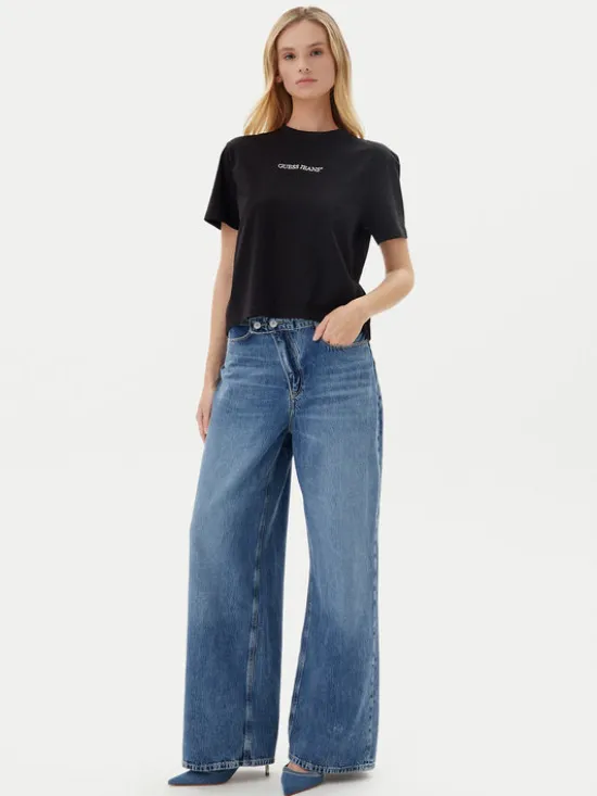 Guess Jeansy W5YA2G D5QKB Niebieski Wide Leg