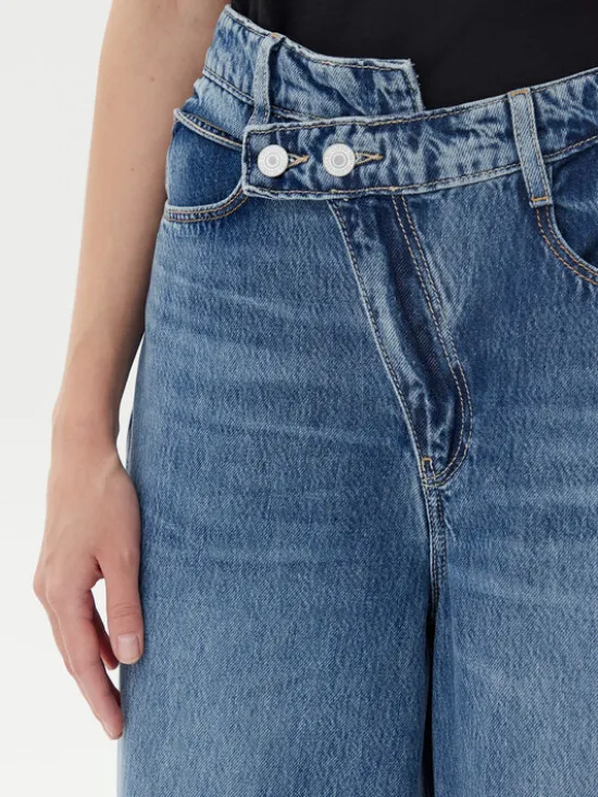 Guess Jeansy W5YA2G D5QKB Niebieski Wide Leg